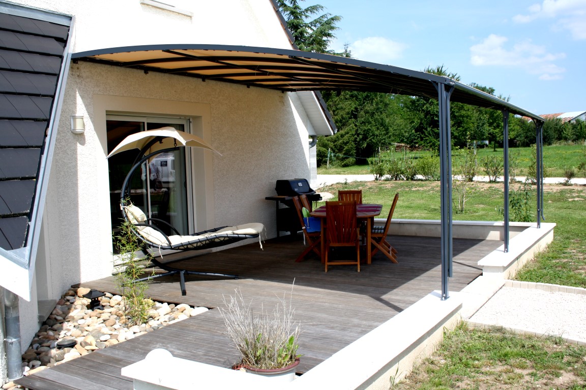 Aménagement paysager et aquatique, extérieur, Pergola, Terrasse, aluminium, COMBIER PAYSAGE 71 