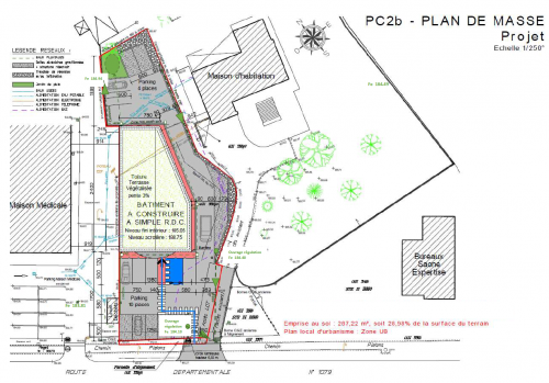 Etude conception - Pour obtention PC - Local professionnel sur parcelle <1499m²