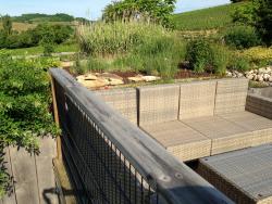 Terrasse Dallage pierre bois mélèze pin classe 4 collstrop combier paysage-aquatique-71–Aménagement-extérieur-étude-paysagiste-Macon-Chalon–Louhans–Charolles–Cluny–Paray–LeCreusot-Montceau