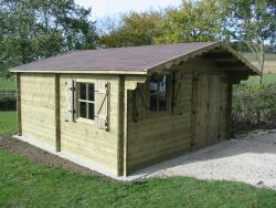 Abri Chalet carport bois alu aménagement extérieur combier paysage 71