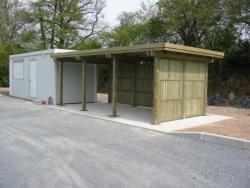 Abri Chalet carport bois alu aménagement extérieur combier paysage 71