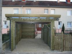 Abri Chalet carport bois alu aménagement extérieur combier paysage 71