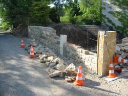 aménagement extérieur assainissement acces piscine bassin portail cloture en chantier combier paysage 71