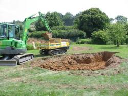 aménagement extérieur assainissement acces piscine bassin portail cloture en chantier combier paysage 71